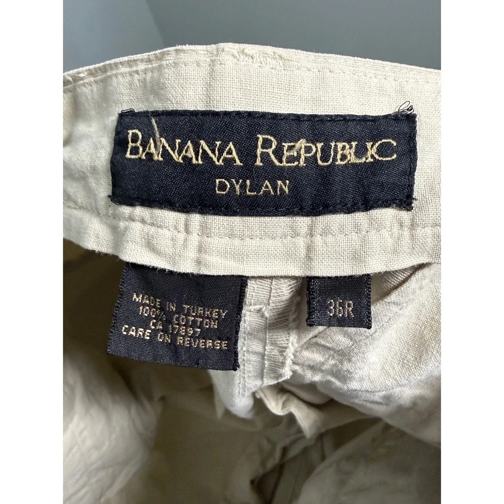 Banana Republic Dylan Khaki Tan Straight Leg Cotton Chino Pants Mens 36R